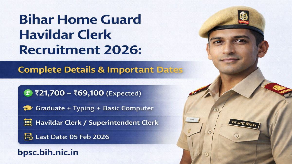 Bihar Home Guard Havildar Clerk Recruitment 2026